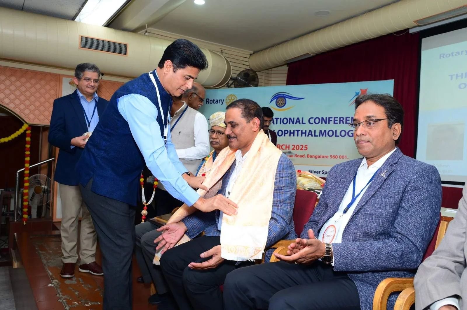 Doctor presenting at an international medical conference